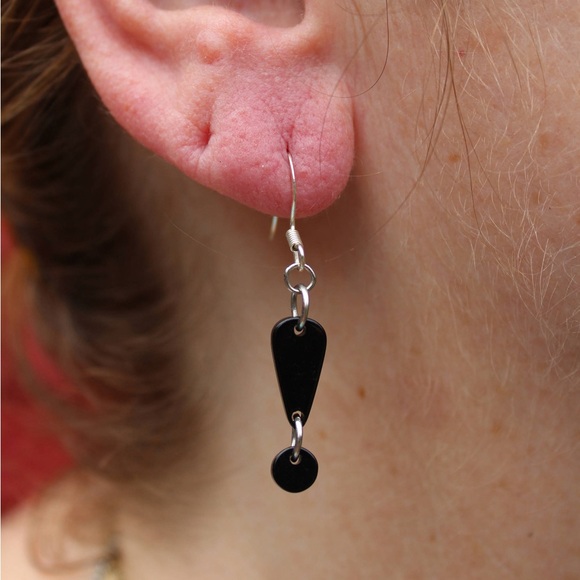 New Exclamation Point Earrings Punctuation Earrings Grammar Jewelry Teacher Gift - Picture 2 of 2